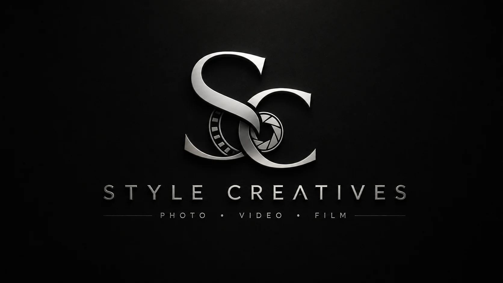 Style Creatives metallic logo on black