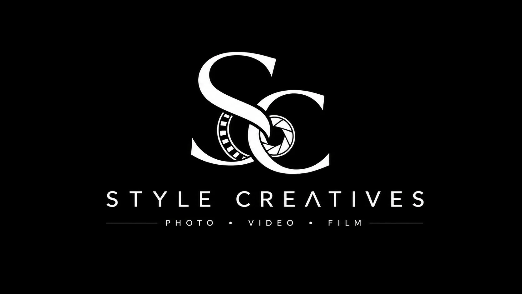 Style Creatives white logo on black